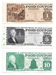 FOOD STAMP COUPON 3 AU COUPONS $10.00 $5.00 $1.00 USDA AGRICULTURE scrip TOKEN