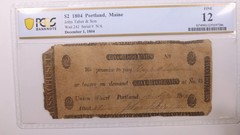 1804 2 Portland Maine Obsolete Currency PCGS Fine12 Store GME001 G2U