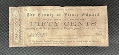 1862 50c The County of Prince Edward – Farmville, VIRGINIA Note CIVIL WAR Era
