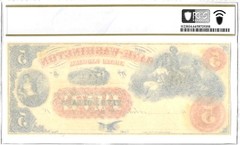 1860’s $5 Bank Of Washington North Carolina Remainder PCGS Choice UNC 64PPQ
