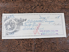 Antique Vintage Check from Battle Creek Iowa 1918 Indian on Horse