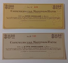 Commercial Savings Bank of Sterling Colorado CO $1 & $5 Depression Scrip