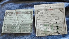 Treasure Bank Check From Adams County Office 1854 Check.Used