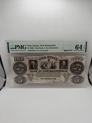 New Jersey New Brunswick State Bank At New Brunswick $5 1860s Remainder EPQ
