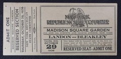 1936 New York Republican State Committee Reserved Ticket