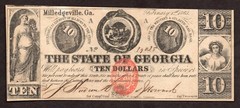 1863 $10 State of Georgia Obsolete Currency – Uncirculated