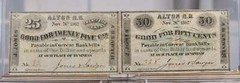 1862 Alton NH Jones and Sawyer Merchant Scrip Full Set – 5c, 10c, 25c, and 50c –
