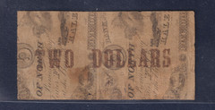 $2 1861 State North Carolina Obsolete Cr.5 Bank Note NC War Bill Red TWO DOLLAR