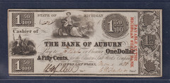 1838 Michigan $1.50 Bank of Auburn SUPERB Scarce EARLY MI Obsolete Dollar Note