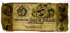 1848 Bank of Cape Fear $5 Note – Wilmington NC – Early Issue Bank Note WOW!
