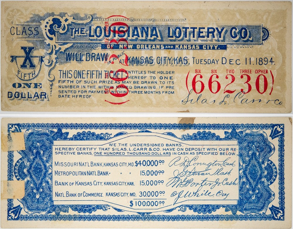 1894 $1 Louisiana Lottery Ticket #66230
