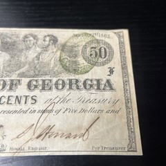Mint 50-cent banknote issued by the State of Georgia on January 1, 1863