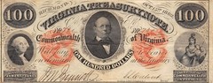 USA / Richmond Va. $100 10.15.1862 Serial # 730 Circulated Banknote G 3