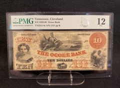1859-60 Ocoee Bank $10 TN25G14c PMG Fine 12 Issued Tennessee Note