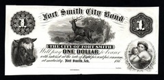 RARE PROOF The City of Fort Smith, Arkansas 186x $1 Broken Bank Note!