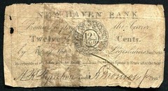 1815 12 1/2 CENTS NEW HAVEN BANK NEW HAVEN, CT OBSOLETE SCRIP VERY RARE