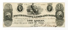 1825 $1 The Protection & Lombard Bank – Jersey City, NEW JERSEY Note UNC
