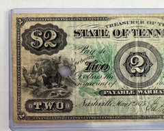 May 1875 $2 two dollars Reconstruction State Of Tennessee «payable warrant»