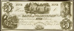 Obsolete Currency Ann Arbor, MI – Bank of Washtenaw $5 May 9, 1835 Remainder