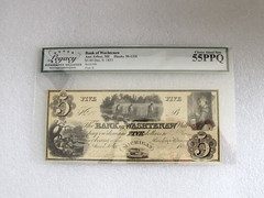1835 Five $5 Dollars Banknote Bank of Washtenaw of Michigan ABOUT NEW 55