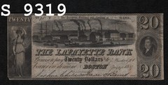 1837 $20 The Lafayette Bank Obsolete Bank Note of Boston «XF»