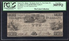 1837 $2 THE BANK OF ST. ABLANS VERMONT OBSOLETE NOTE PCGS VERY FINE-30PPQ