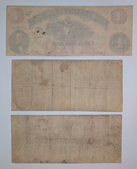 Three Different Civil War Southern State $1 Notes