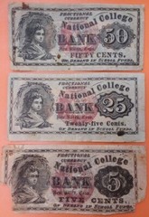 1860s SCARCE National Colege Bank NEW HAVEN CT Fractional 50c+ Note Obsolete Lot