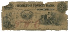1853 Hamilton County Bank $2 IL485-G4a Haxby Plate Note (L6943)