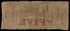 1852 $5 VALLEY BANK OF MARYLAND, HAGERSTOWN, MD Broken Banknote!