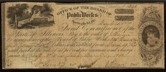 1840s ILLINOIS Springfield, Public Works Office Obsolete Banknote Currency, PMG