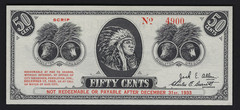 1933 Pendleton Roundup Oregon – 50 cent Scrip – Roundup scene reverse