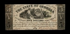 The State of Georgia $5 April 6th 1864. Serial No. 5307. Inv# 5495