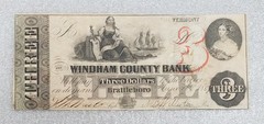 1857 $3 THE WINDHAM COUNTY BANK BRATTLEBORO, VT OBSOLETE NOTE No. 926
