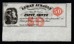 Lyman Ayrault Commercial Broker 1862 50c UNCIRCULATED Broken Banknote!