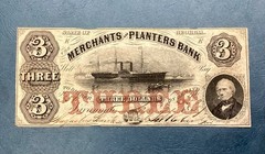 ~1859 $3 Three Dollars – The Merchants and Planters Bank – Savannah, Georgia