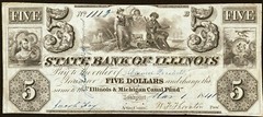 Lockport, IL – State Bank of Illinois/IL & MI Canal Fund $5 Mar. 1, 1841 CCC