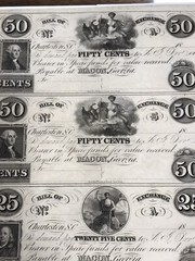 A&O-1800 Macon, Georgia Charleston, SC 5 Note Uncut Bill Of Exchange Sheet-NICE