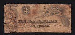 Planters Bank of Georgia $2 Dollar Bill Obsolete Currency GA Paper Money Note