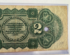May 1875 $2 two dollars Reconstruction State Of Tennessee «payable warrant»