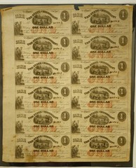 1864 State Of Mississippi Original $1 One Dollar Uncut Sheet Macon, MS Civil War