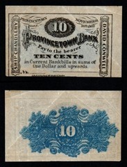 1862 10c PROVINCETOWN BANK, MA, Ship Chandlery, David Conwell Broken Banknote!