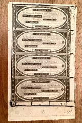 ~1830’s Bank of Windsor Vermont $1, $1, $2 &$3 Uncut Banknote Sheet – Choice Unc