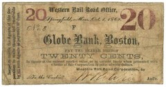 1862 Globe Bank Boston Massachusetts MS 20c No.8 (L2173)