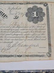 1867 Union Military Scrip Topeka Kansas KS $10 $1 Obsolete Bank Note Pair