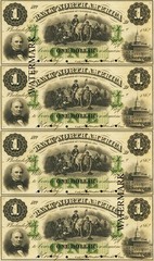 Philadelphia PA – Bank of North America $1 1862 Obsolete Currency Sheet REPRO