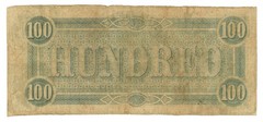 1864 CSA T-65 $100 Confederate States of America (L6990)