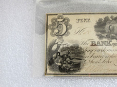 1835 Five $5 Dollars Banknote Bank of Washtenaw of Michigan ABOUT NEW 55
