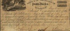 1840s ILLINOIS Springfield, Public Works Office Obsolete Banknote Currency, PMG