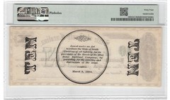 PMG ChUNC 64. 1872 SOUTH CAROLINA Columbia, $10 State Banknote Obsolete Currency